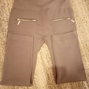 Divided Gray Track Pants with Zipper Pockets